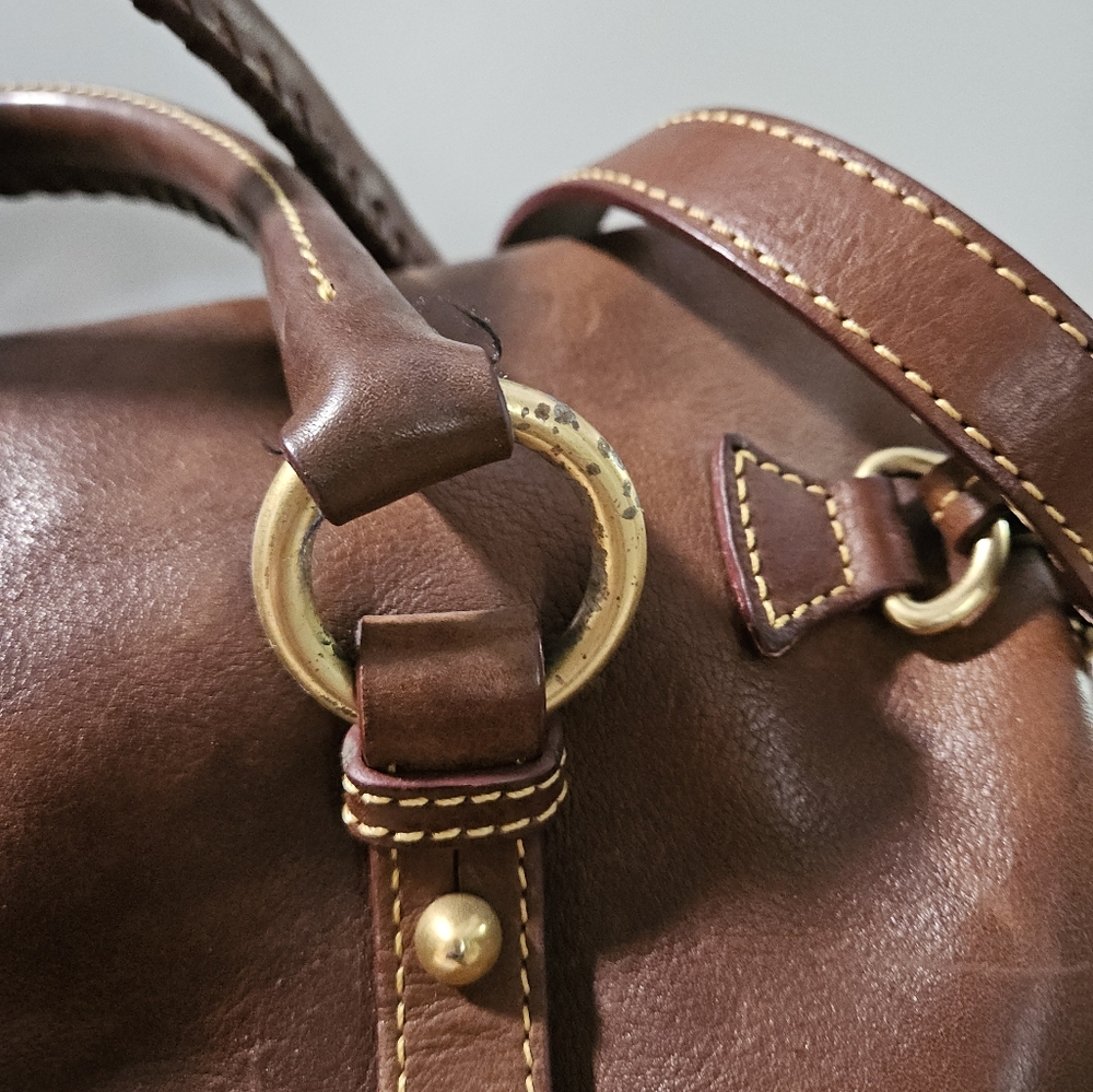 Dooney and Bourke Large chestnut florentine leather satchel with tassels - Picture 13 of 13